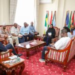 H.E. Governor Mohamed Adan Khalif in a meeting with the Fred Hollows Foundation Country Director and county health officials